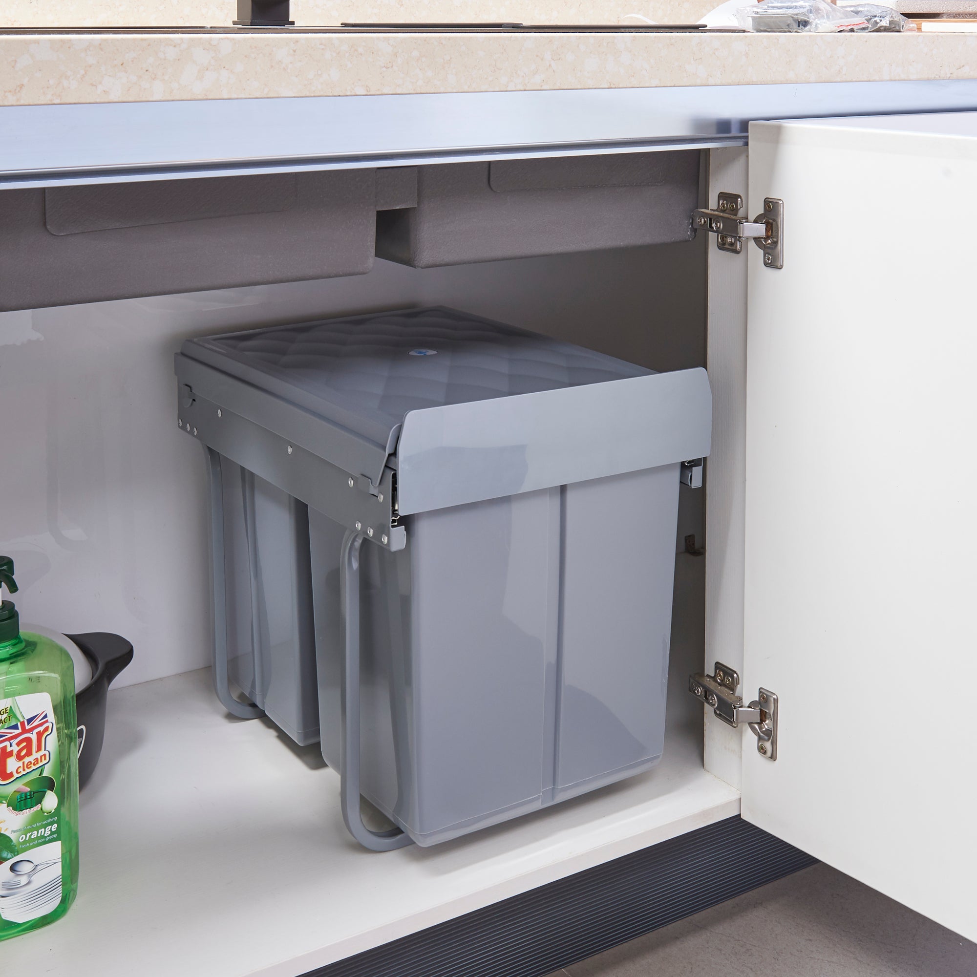 Cubo de basura extraíble Froland capacidad x 20 L plástico/acero