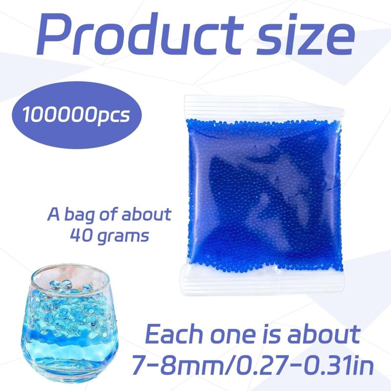 100000 Pcs Perles D'eau,Bille D'eau En Gel Pour Remplissage De Vase Pour Perles Flottantes,Remplissage De Vase Et Décoration,Bille D'eau,Billes D'eau, - 2