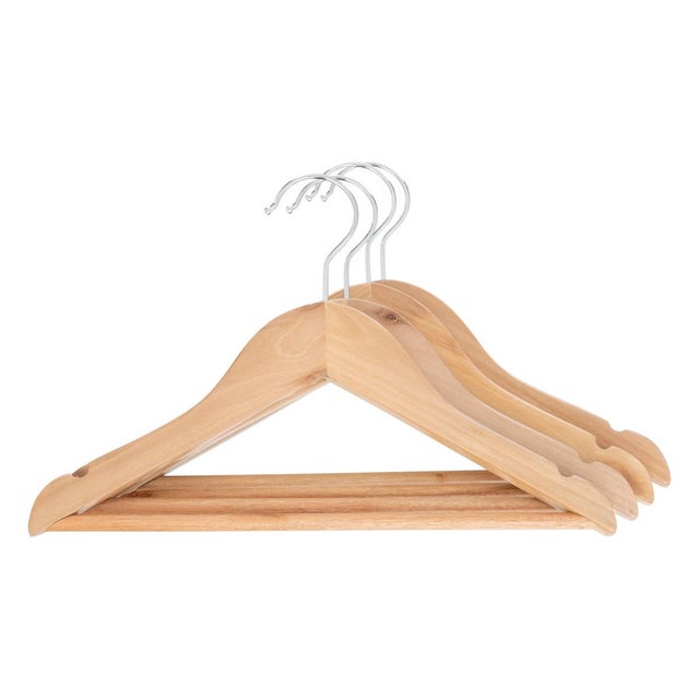 Jago® Cintres en Bois - Lot de 50, Crochet Pivotant à 360°, Barre