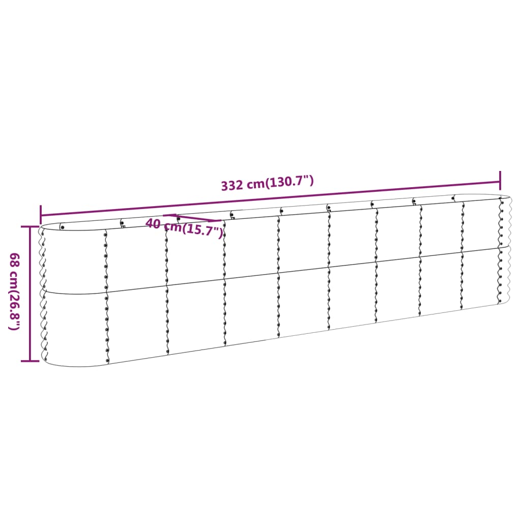 vidaXL Lit surélevé de jardin Acier galvanisé Anthracite - 6