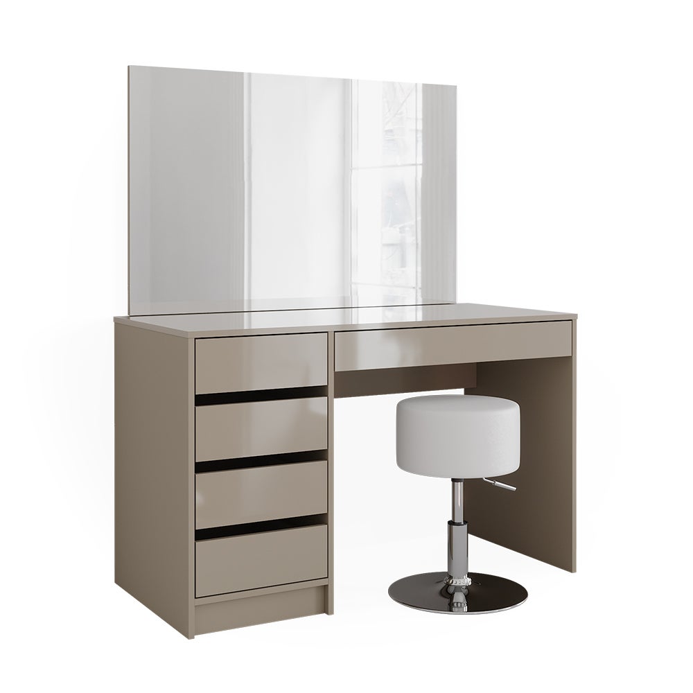 Vicco Toaletka Sherry, Szary, 120 cm z taboretem