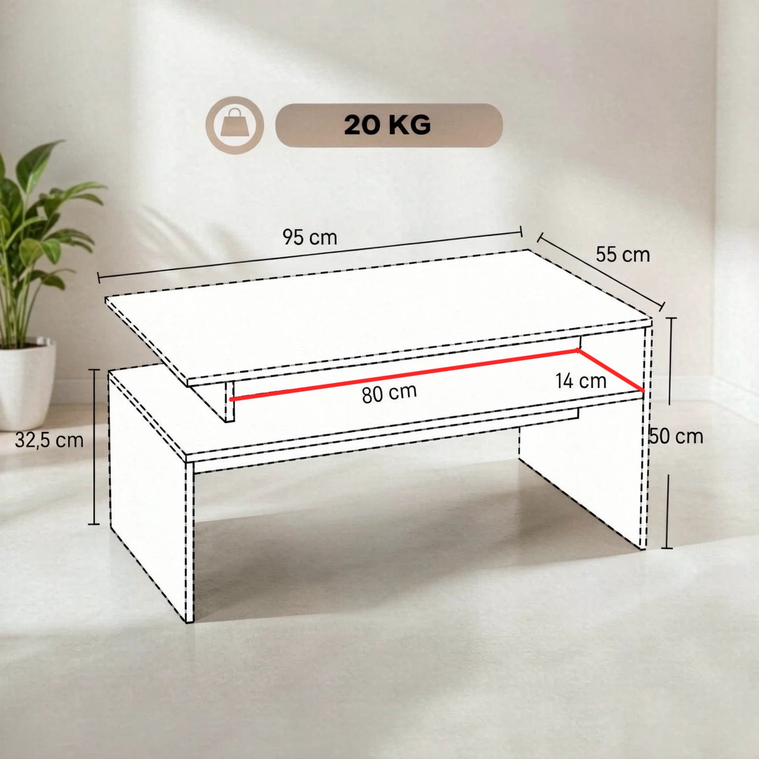 Table basse moderne avec étagère de rangement | Leroy Merlin