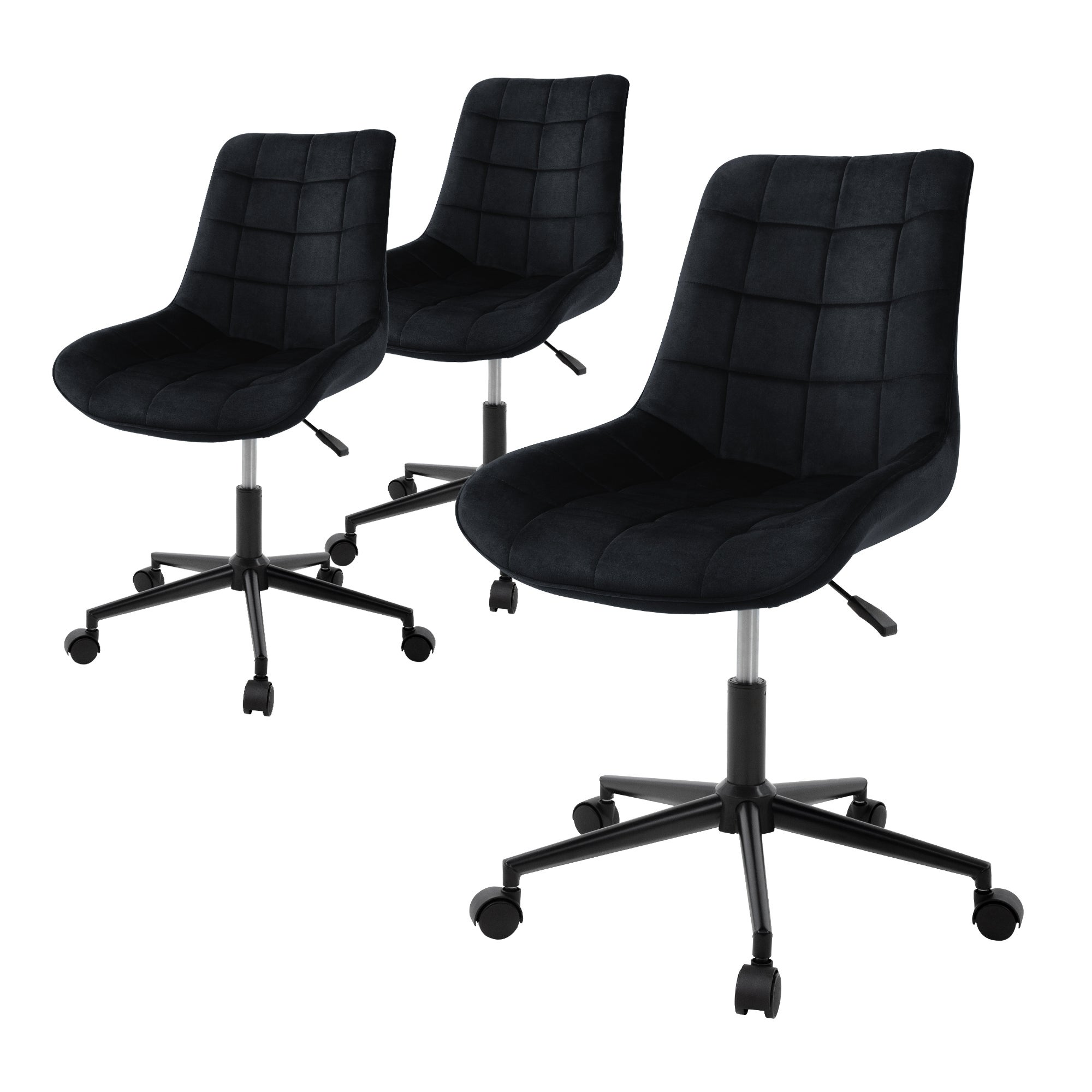 Chaises Pivotantes  2 Pièces , 360° Rotatif, En Velours Gris Avec Dossier En Forme De Petale 94554990