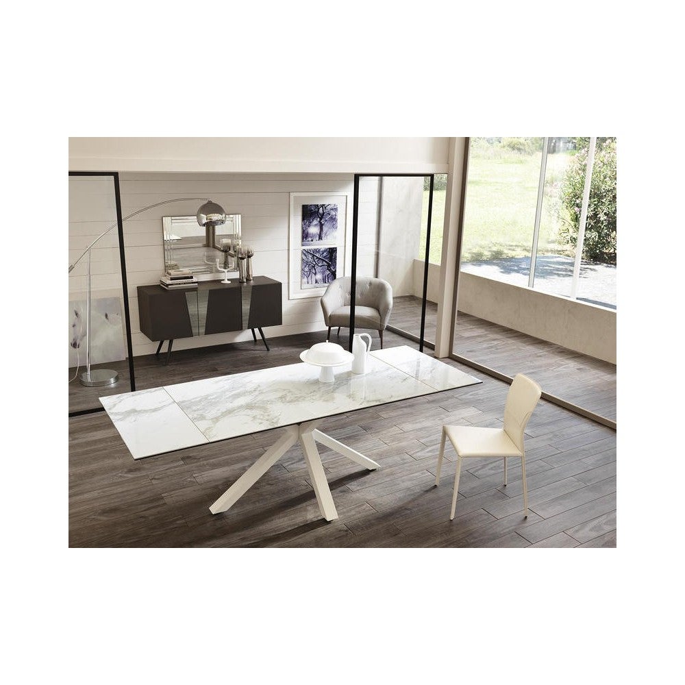 Tavolo Allungabile da 160cm a 240cm moderno Top in Ceramica su