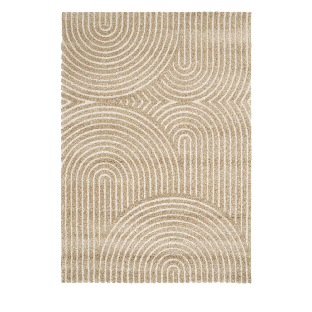 Tapis shag moderne noir et crème ? 160 cm | Leroy Merlin