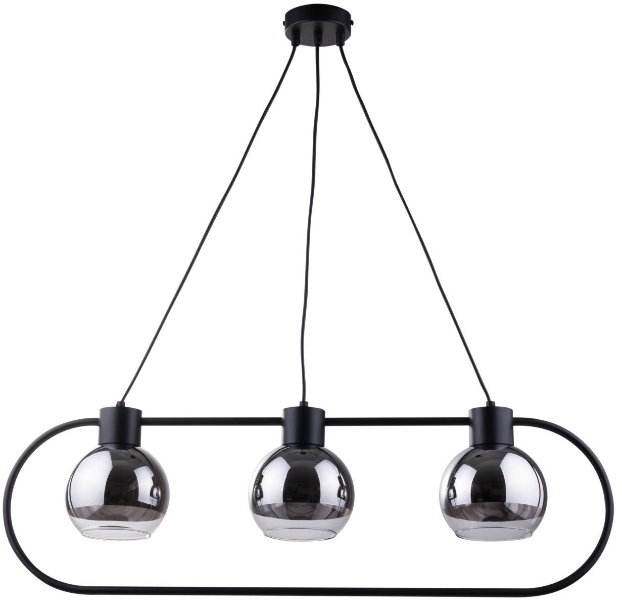 Lampa wisząca Linda czarno-srebrna 3xE27x15W dekoracyjna wym: 80 x 83 x 14 cm metal SIGMA