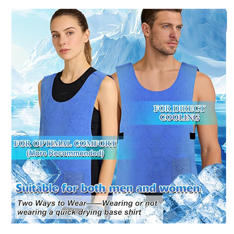Gilet rafraîchissant unisexe adulte, gilet froid réutilisable activé par l'eau pour une utilisation intérieure et extérieure par temps chaud. - 5