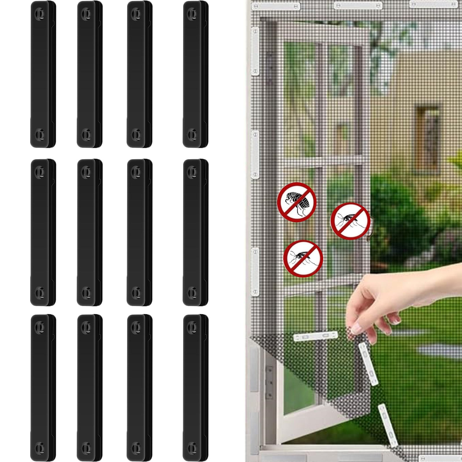 24 Strisce Magnetiche Per Zanzariere - Fissaggio Senza Fori, Per Finestre E Porte - Foto 2