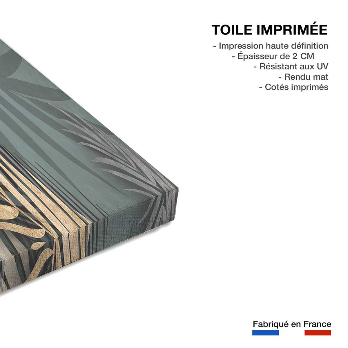 Tableau Affiche illustration feuilles d'areca - 80x30cm - 3