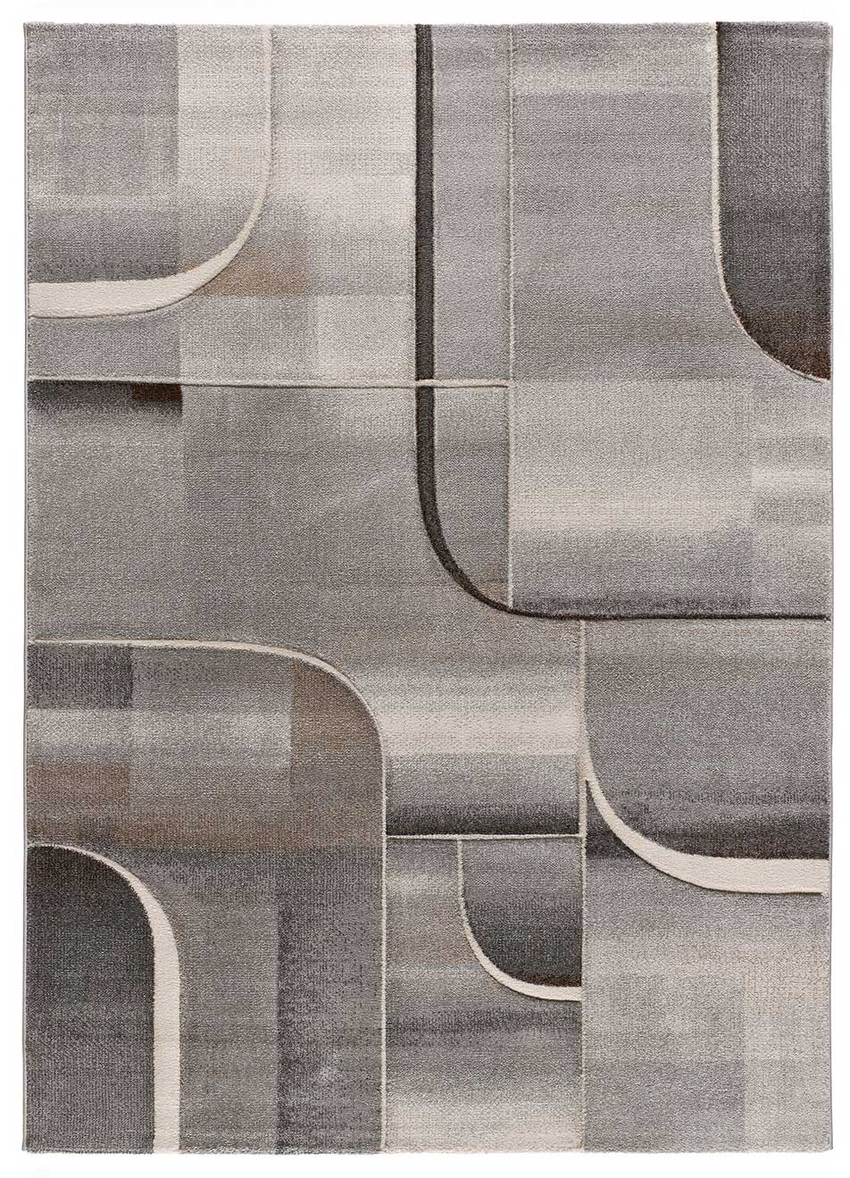 Alfombra interior gris rectangular 80 x 150 cm medel abstracto - atticgo