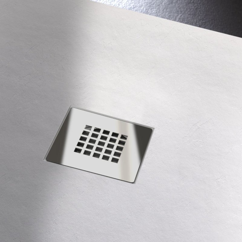 Receveur de douche extra plat à poser 80x120 Design reflet ardoisé Blanc - 3