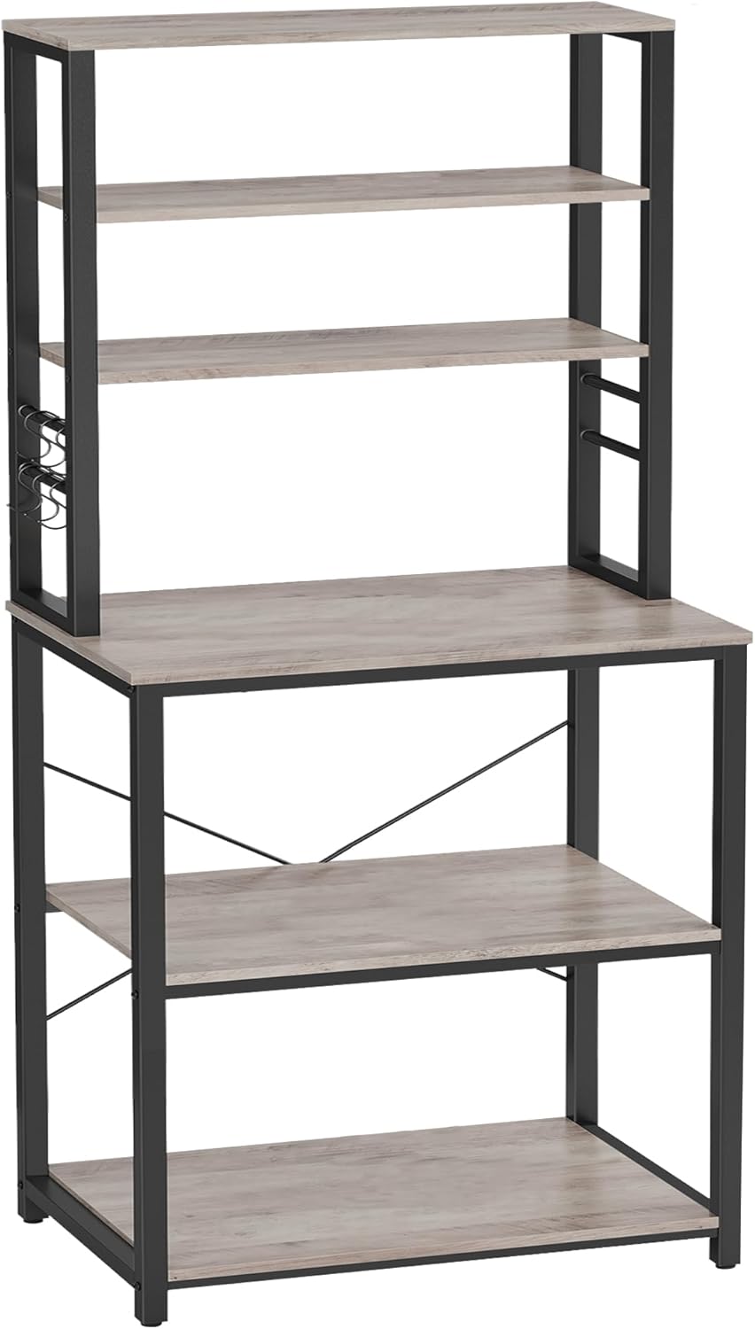 COSTWAY Scaffale da Cucina per Microonde Carrello da Cucina, con Ruote e 2 Ante, Multifunzionale e Movimento Flessibile, 60x40x98 cm (Caffè