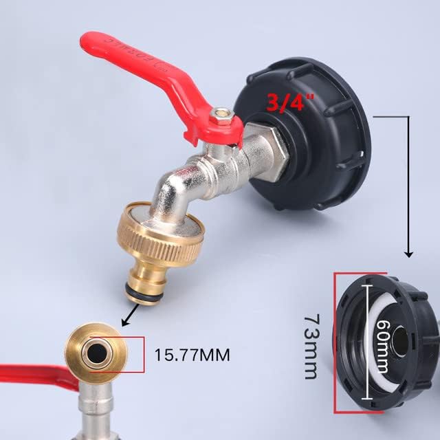 Adattatore Per Serbatoio IBC S60x6 Con Rubinello E Attacco Rapido | Raccordo Per Tubo Da Giardino | Connettore A Scatto Per IBC Europei - 2