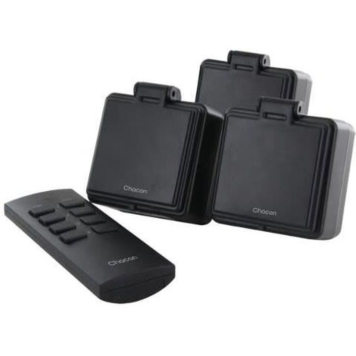CHACON Set 3 mini prises exterieures On/Off - 3000W - FR + Telecommande - 2