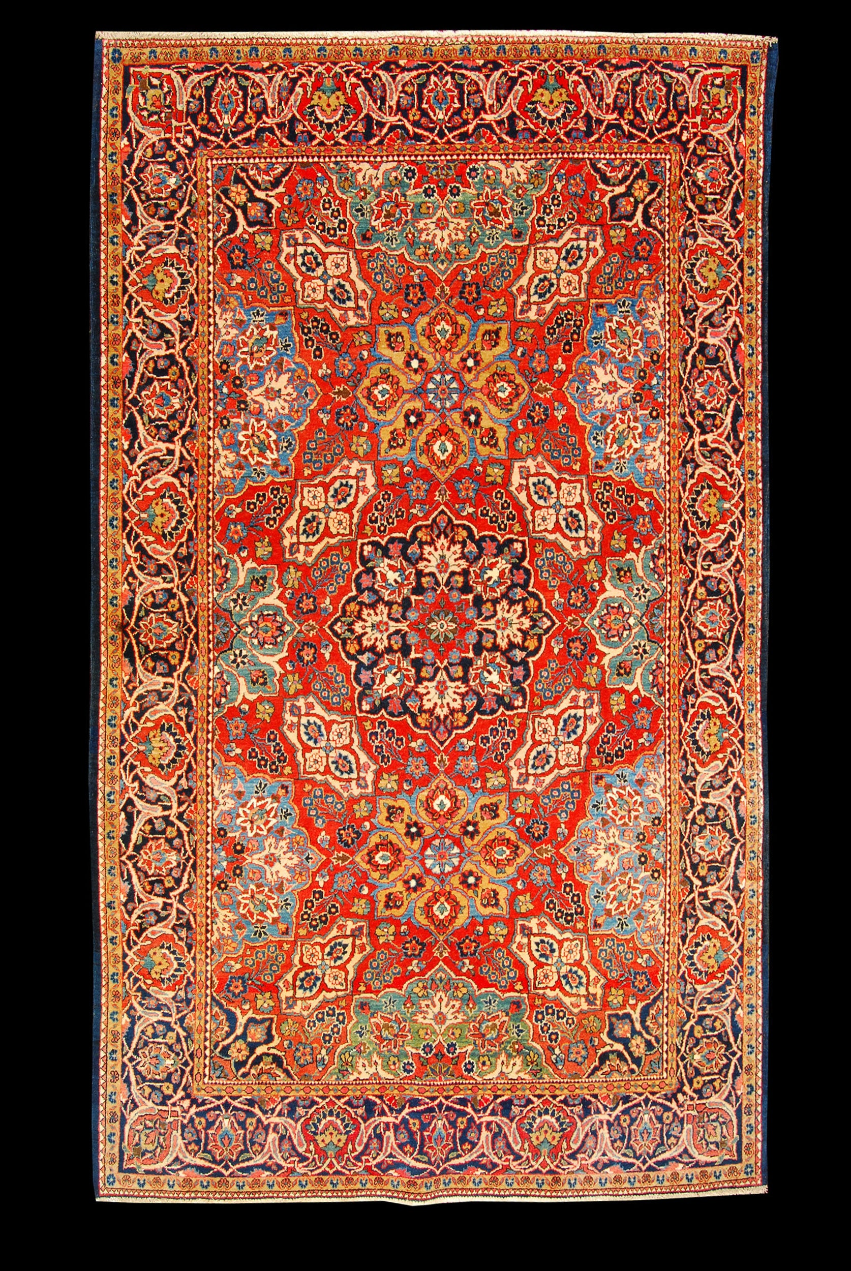 Tapis persan vintage noué à la main 120x65 cm