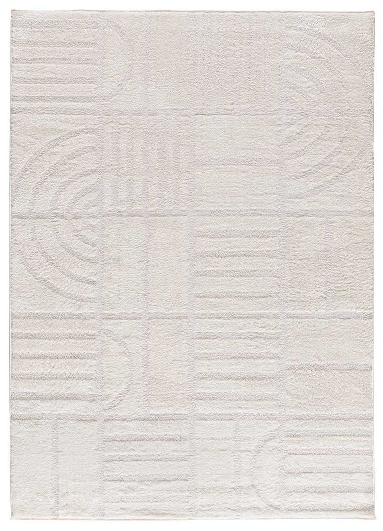 Prostokątny biały dywan wewnętrzny 140 x 200 cm BLANCHE geometryczny - ATTICGO