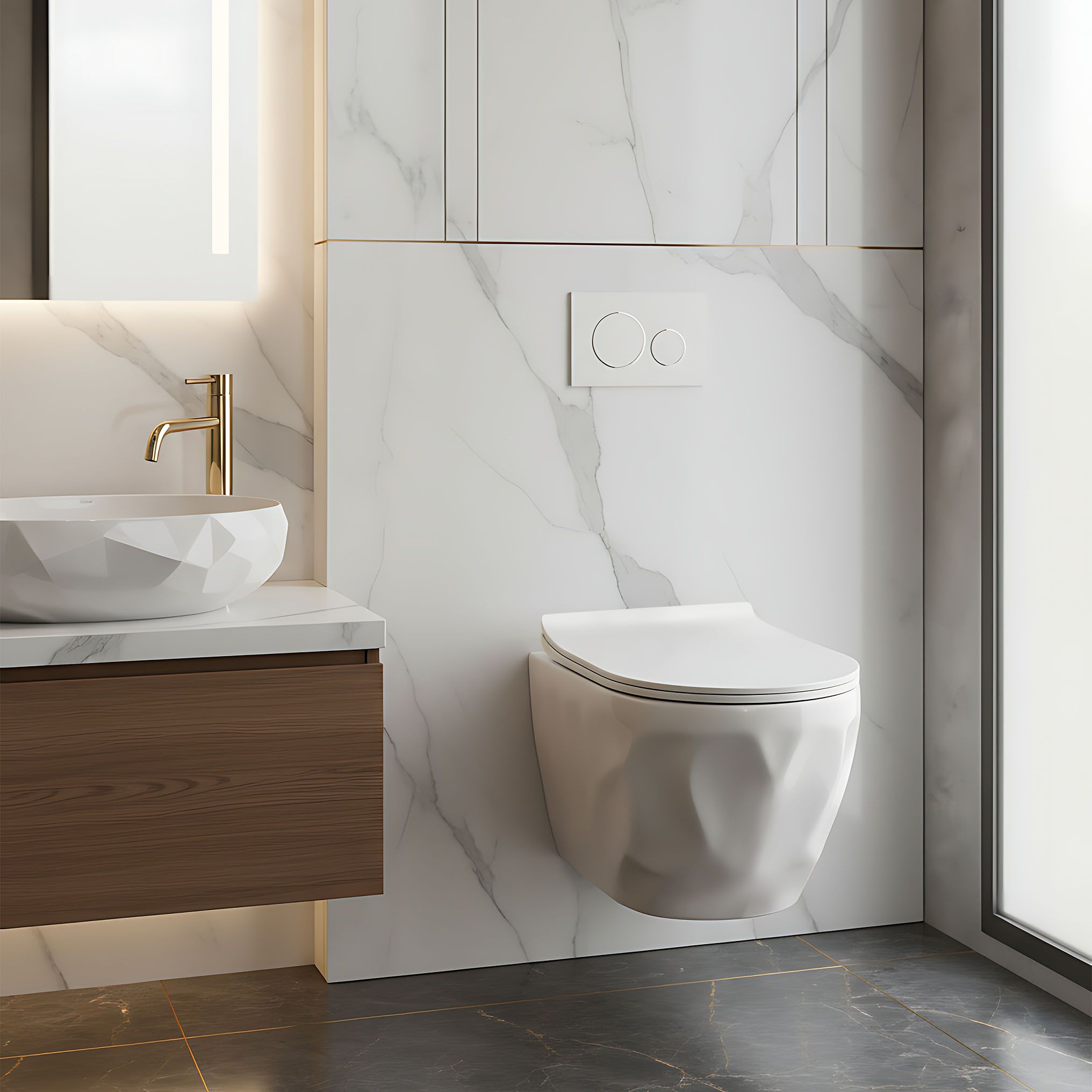 CUVETTE WC SUSPENDUE REA GUSTAVO RIMLESS WHITE - 3