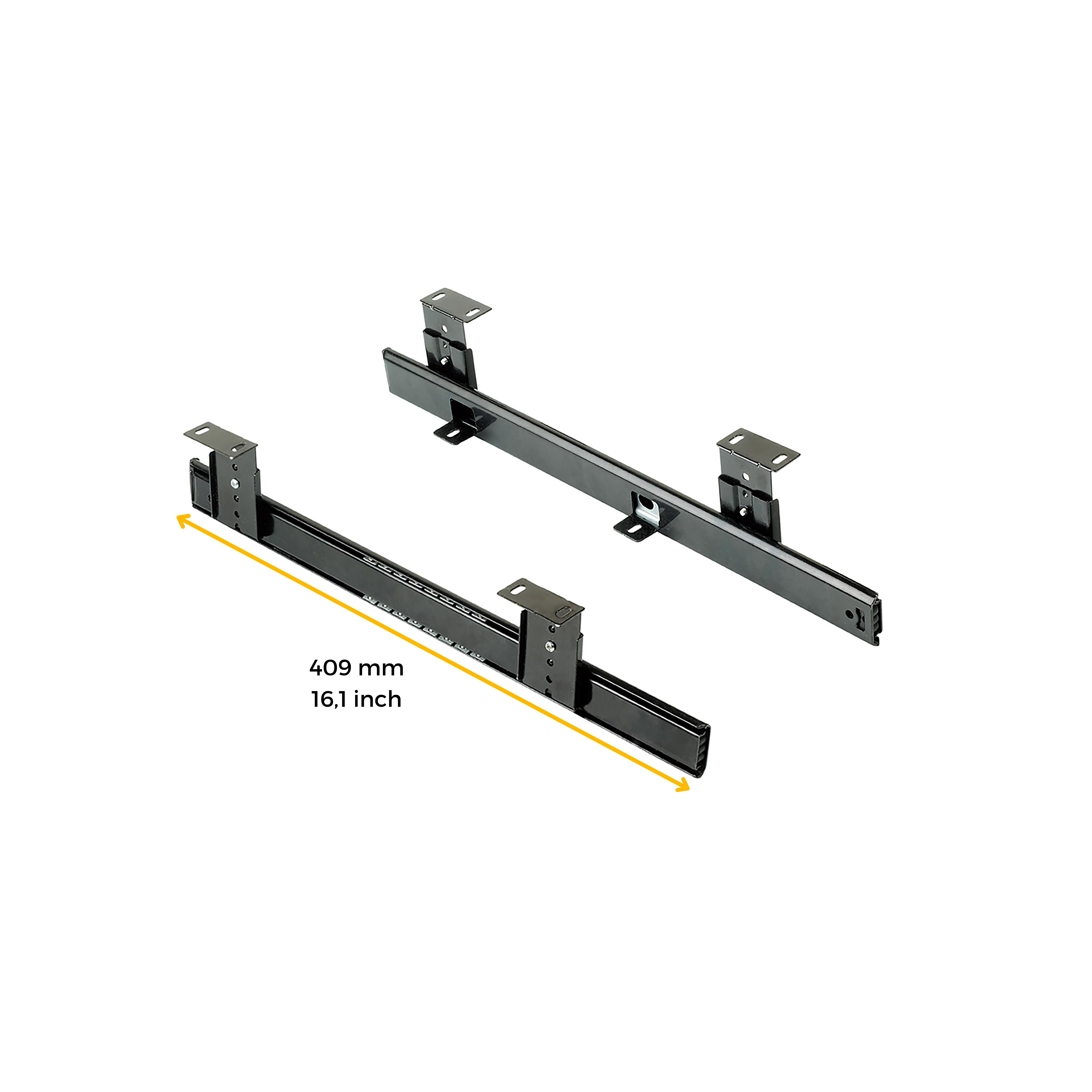 Emuca conjunto de corrediças porta-teclados com rolamentos de esferas em aço, Aço, Zincado preto - 6