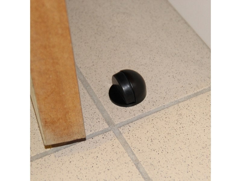 Butée de porte de sol CHRISLIGNE Demi-lune aluminium mat noir Diam.4 x H.3 cm - 2