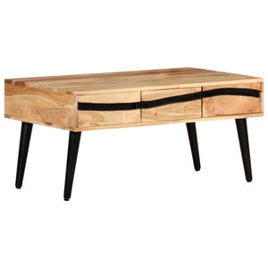 Mesa De Centro Con 4 Troncos Madera Maciza De Sheesham 35 Cm Marrón