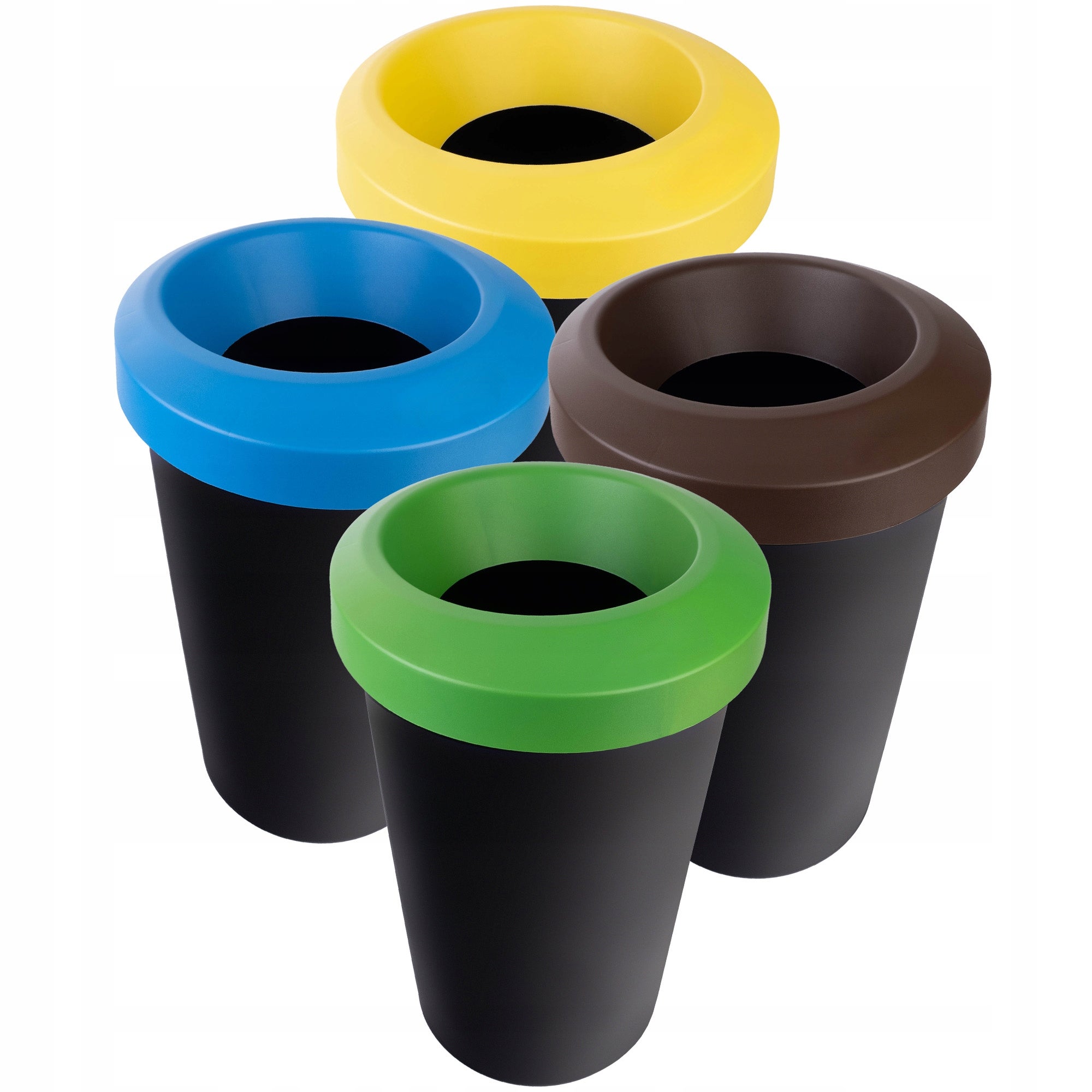 KADAX Lot de poubelles pour tri sélectif, rond, en plastique