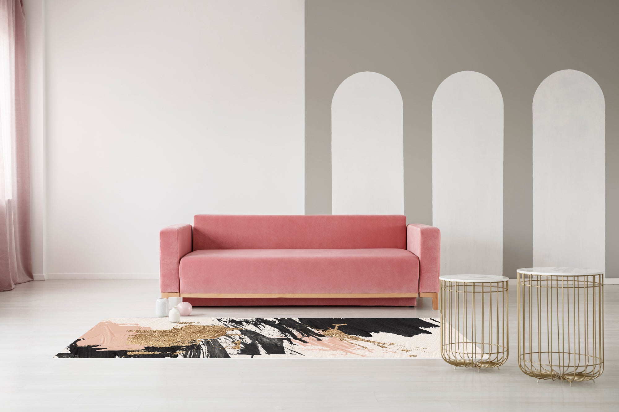 Tapis antidérapant en vinyle ÓLEO 5 66x180 cm - PVC imprimé, lavable, ignifuge, pour le salon et la cuisine, style abstrait - 2