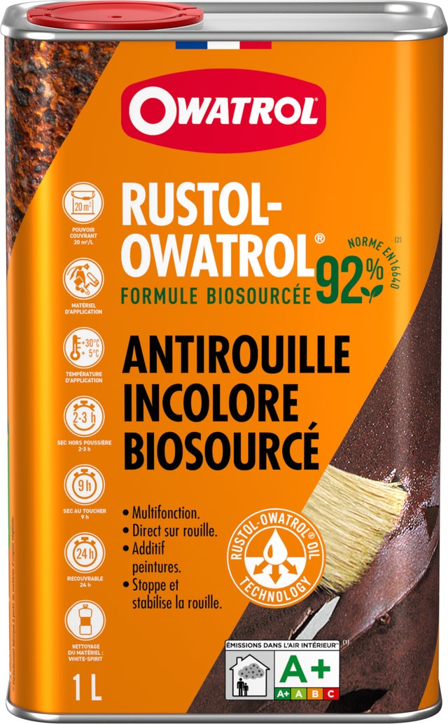 Antirouille biosourcé incolore Owatrol RUSTOL-OWATROL® 92 BIOSOURCÉ 1 litre