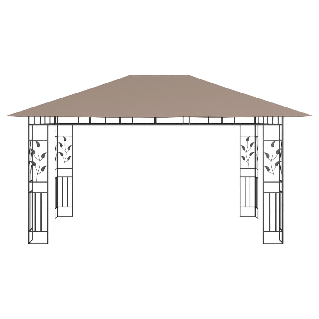 Tonnelle de jardin avec moustiquaire 4x3x2,73 m Taupe 180 g/m² CFW842282 - 3