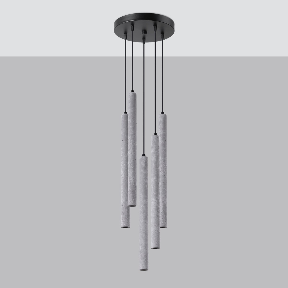 Lampa wisząca BRILL 5P beton LED 4000K - 25x25x110cm Sollux