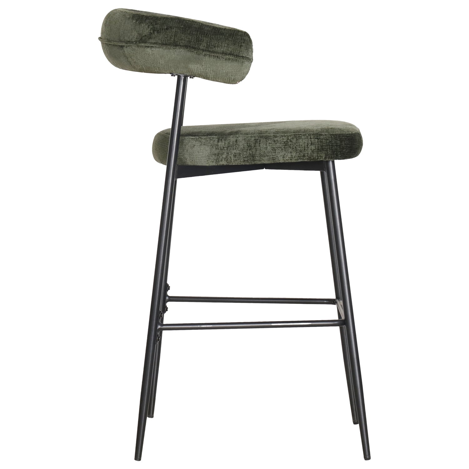 Lot de 2 tabourets de bar vert tissu THÉA - 2