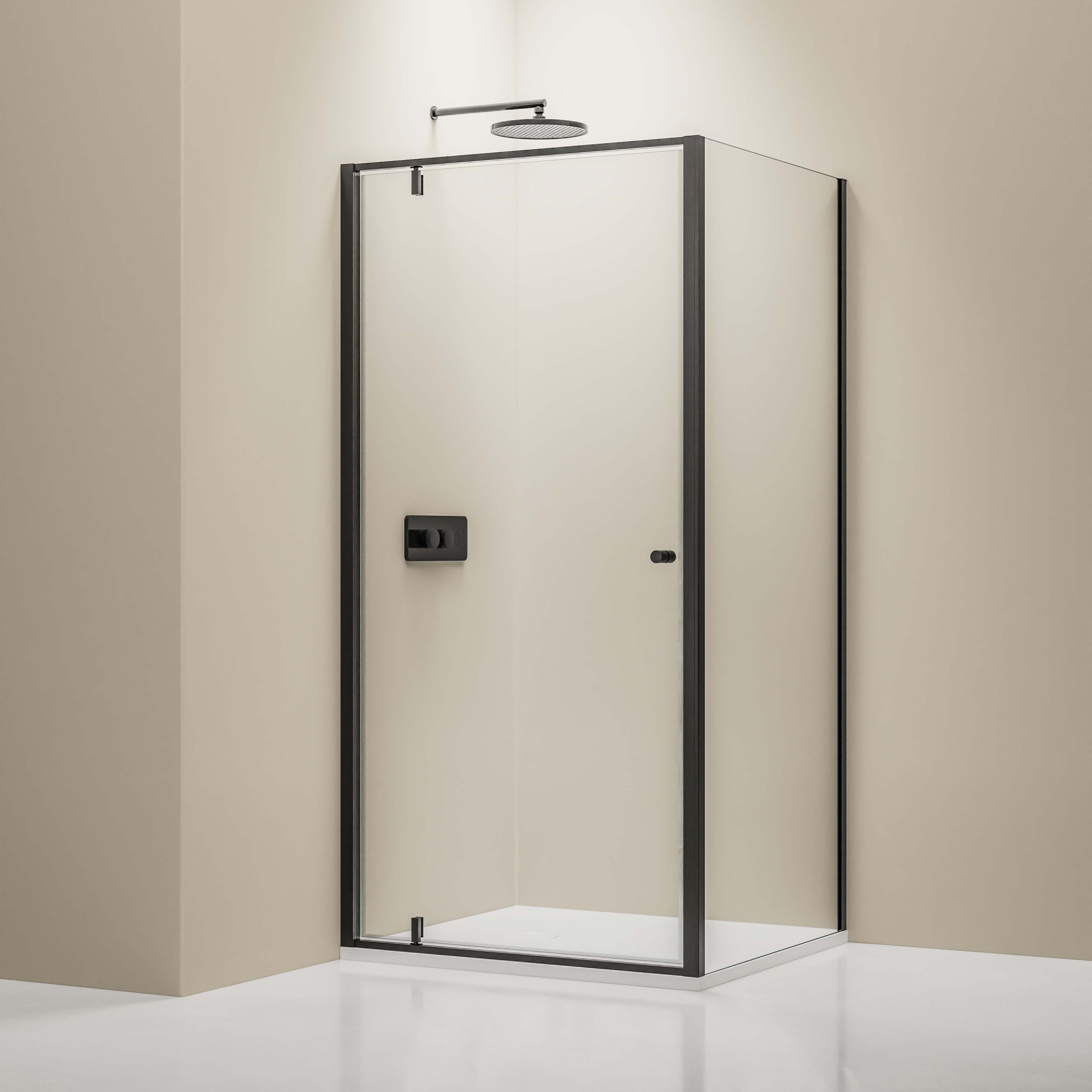 Bernstein Kabina prysznicowa narożna NT604 FLEX czarny mat szkło 6mm - 100x90cm