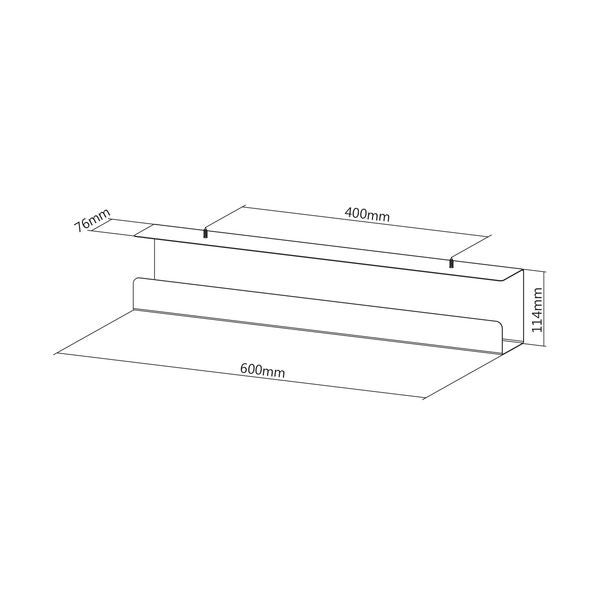 Canalina raccoglicavi per scrivania, Lunghezza 60cm, Nero - 2