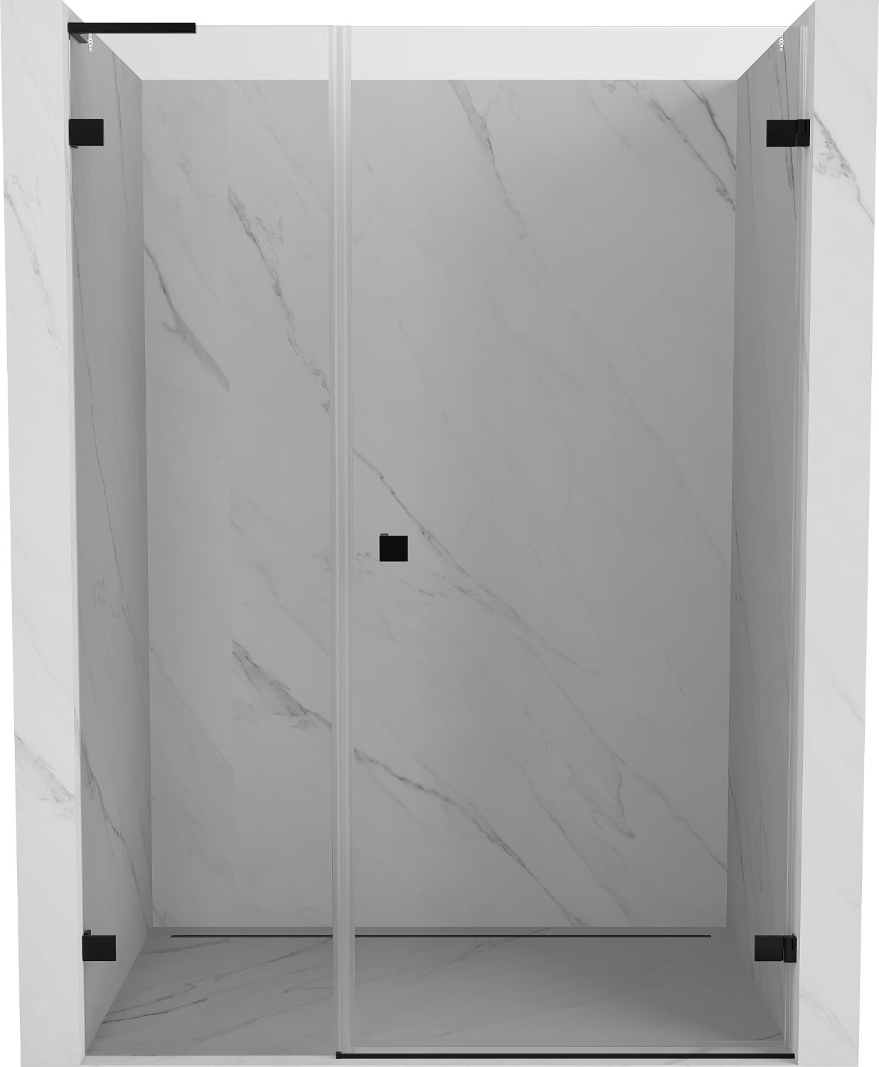Mexen Lunar-B L drzwi prysznicowe uchylne prawe 140 cm, transparent, czarne - 832SL-140-050-70-00-P