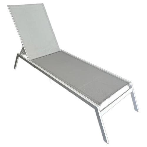 TUMBONA DE TERRAZA / HAMACA DE JARDIN METAL BLANCO / TEXTILIN GRIS 190 X 63 - 4
