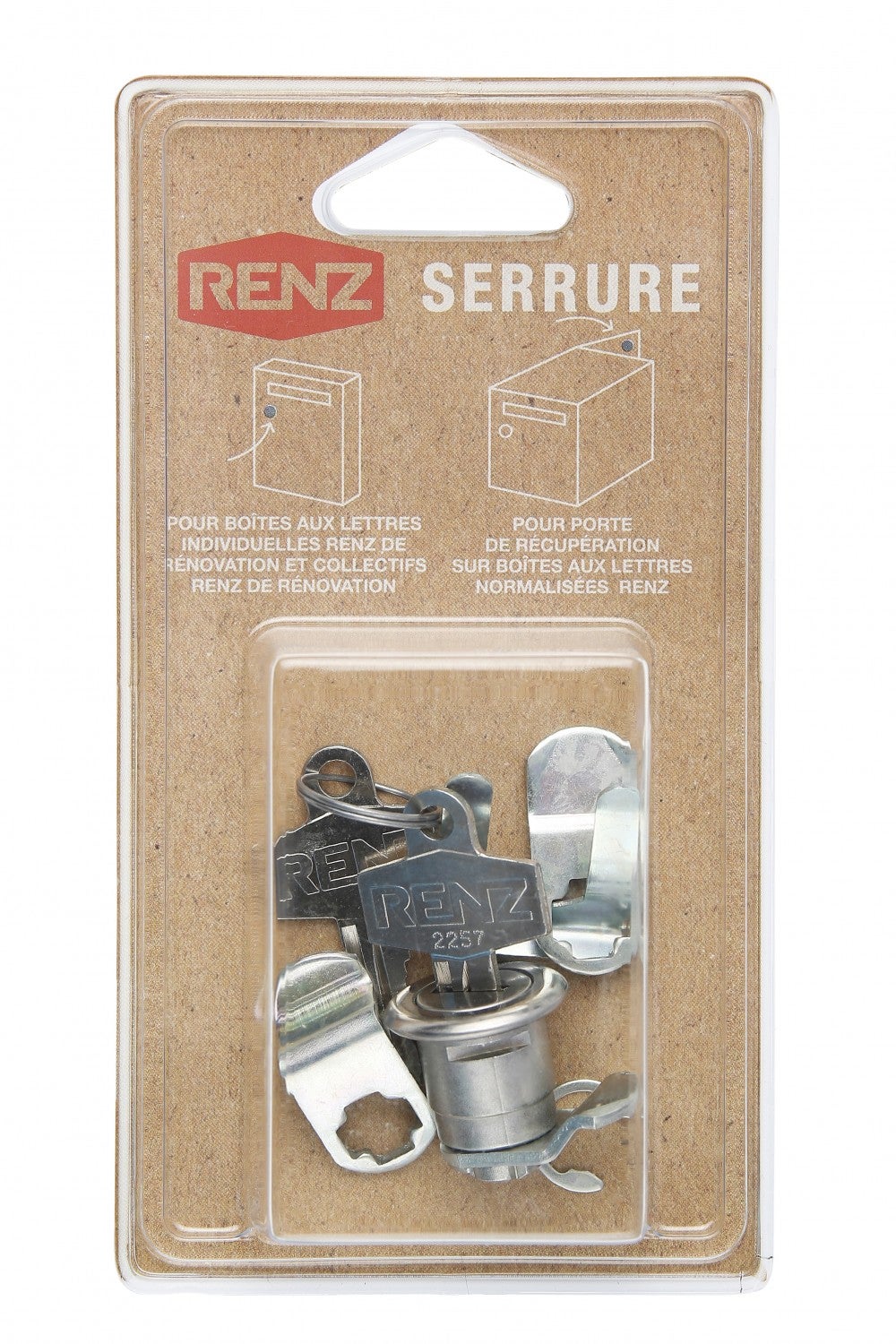 Serratura a battente corta RENZ per cassette postali - 023721 - 2