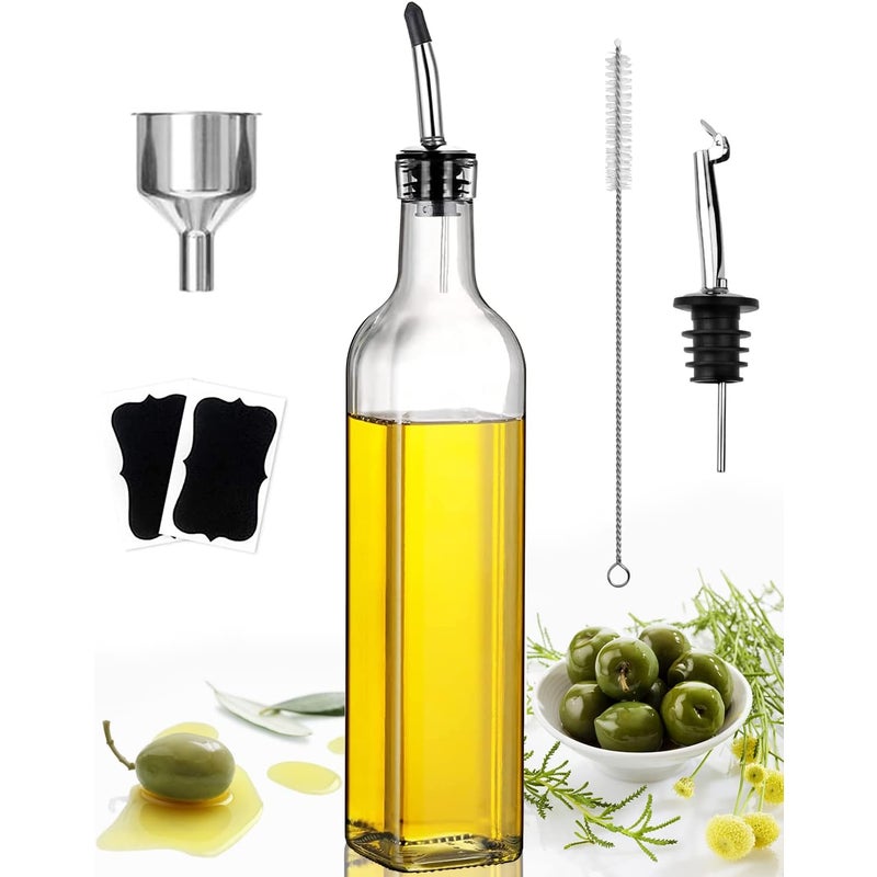 Butelka na oliwę, zestaw dozowników oliwy z oliwek 500 ml, z dzióbkiem do nalewania, pojemnik na butelkę oliwy z oliwek do gotowania i grillowania