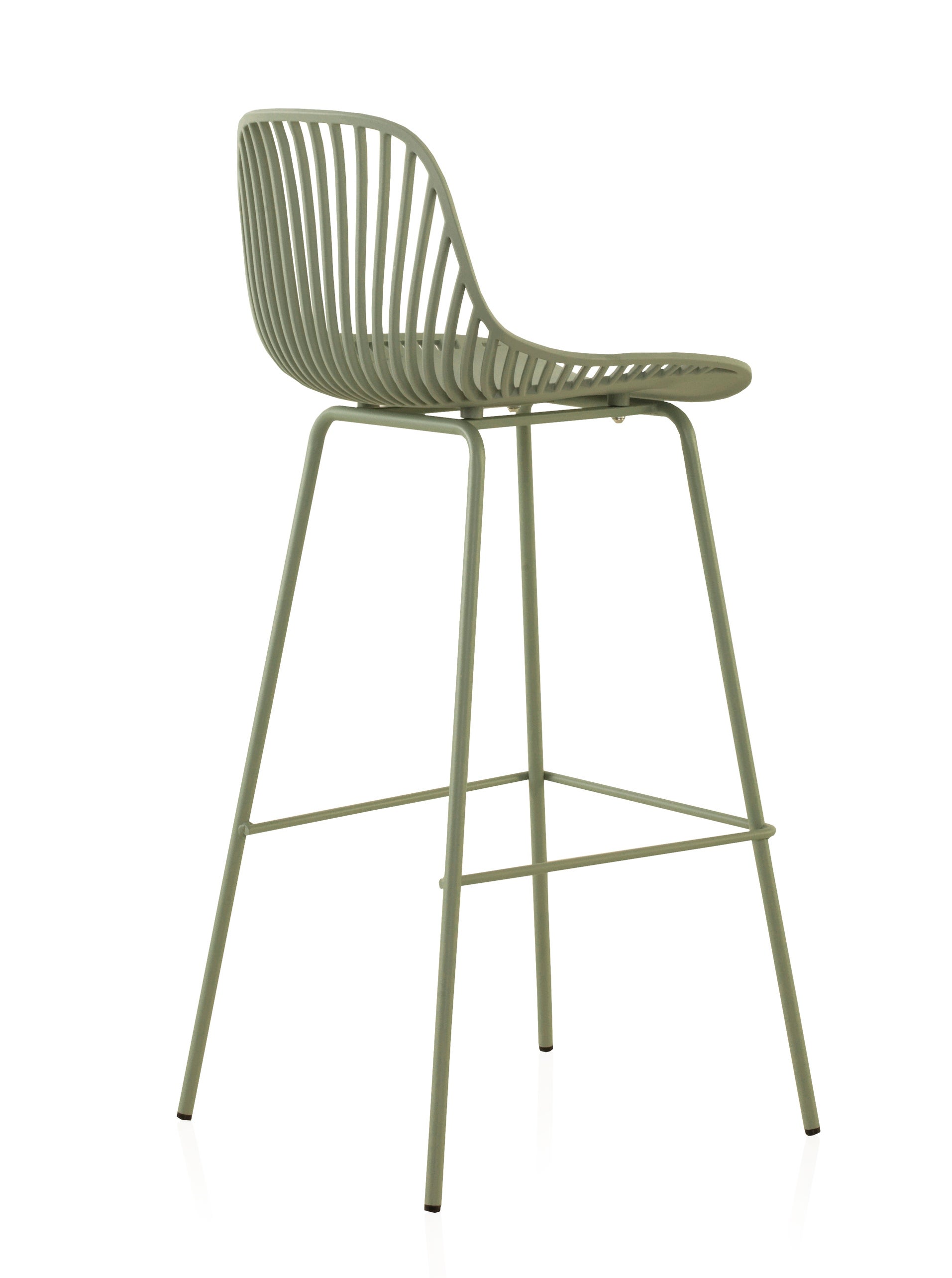 Lot de 2 tabourets en polypropylène pistache avec pieds en métal - 5