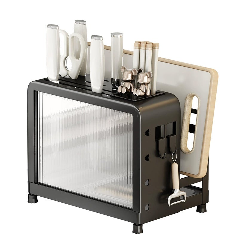 Półka do zabudowy w blacie, półka kuchenna, na przybory kuchenne, 23,5×13,5×22 cm, kolor czarny