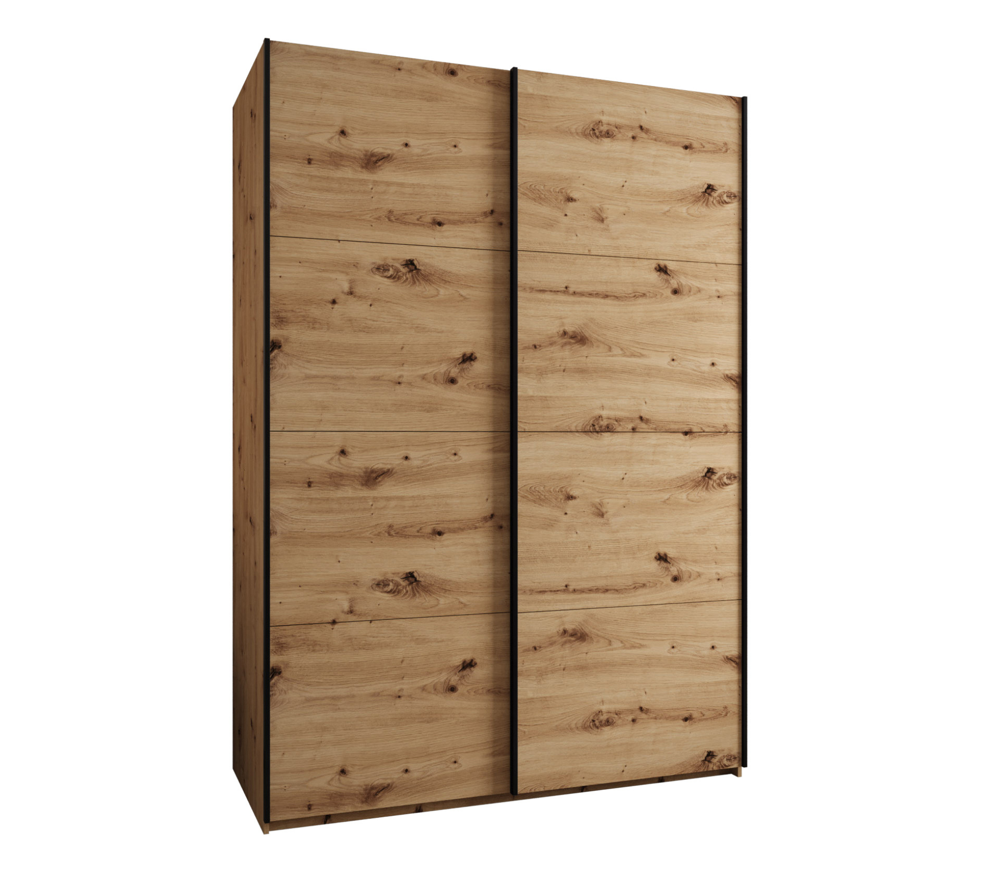 Szafa przesuwna wysoka Lux 1 180 x 64 x 245,5 cm artisan + artisan + u. czarny - Abiks Meble