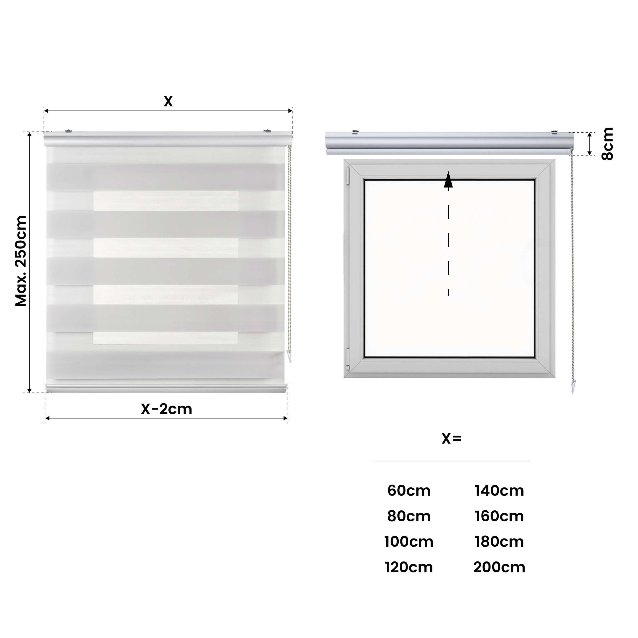 Tenda a Rullo giorno / notte Premium Con Finiture premium Grigiochiaro 60x250 cm - 4