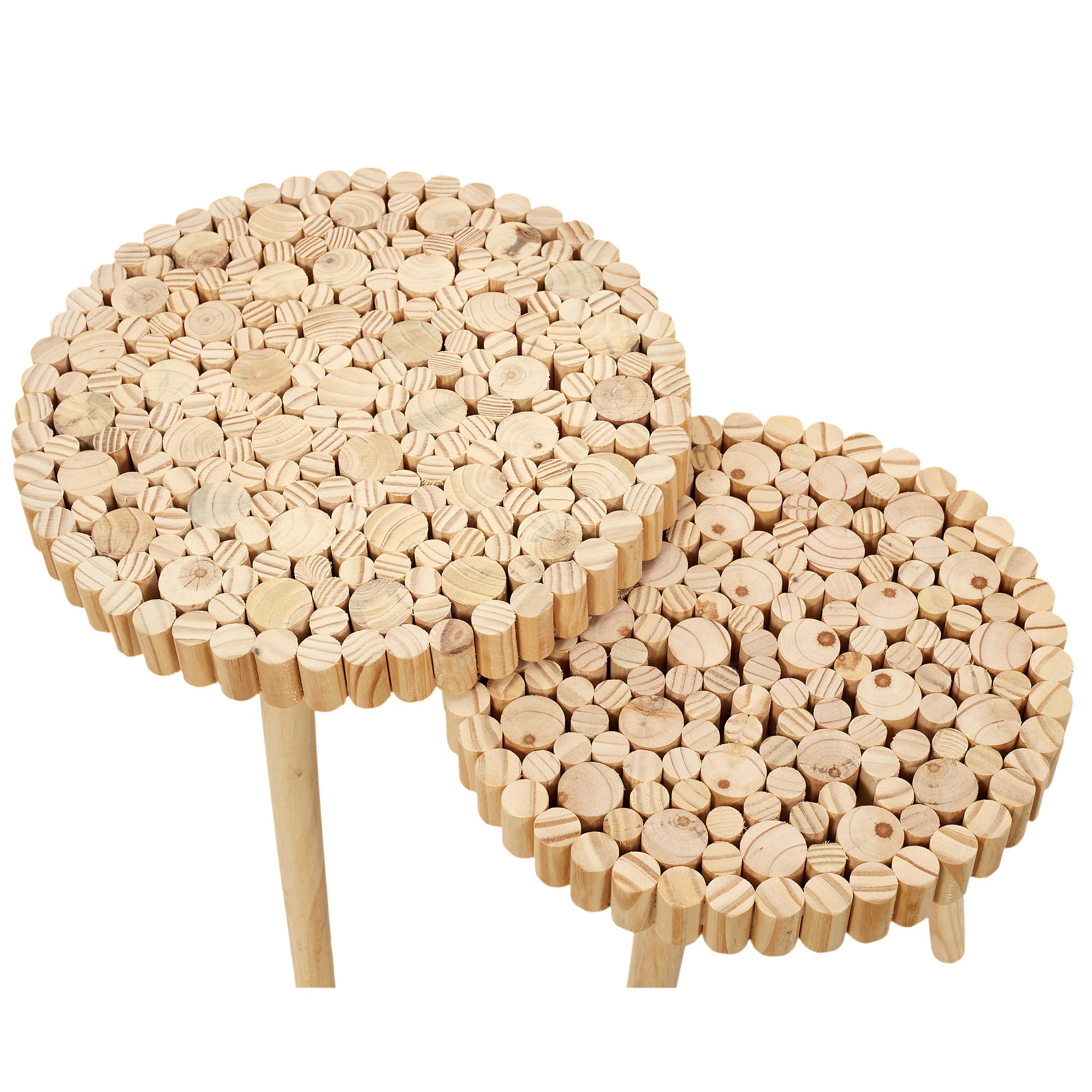 Table Gigogne - Home Deco Factory - Rondin - Marron - 3