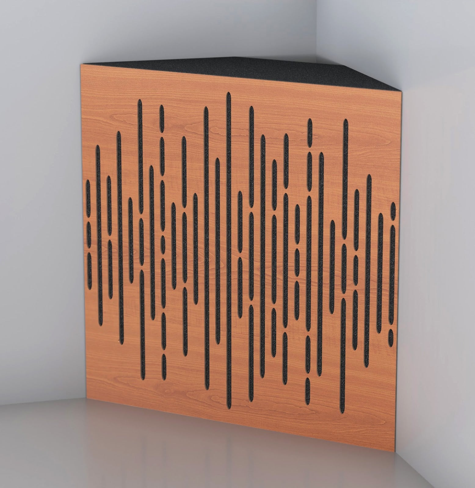 Lot de 2 Pièges à basses WAVE acoustiques insonorisants 50x50x15 cm -MDF perforé laminé et mousse acoustique -Cerise - 3