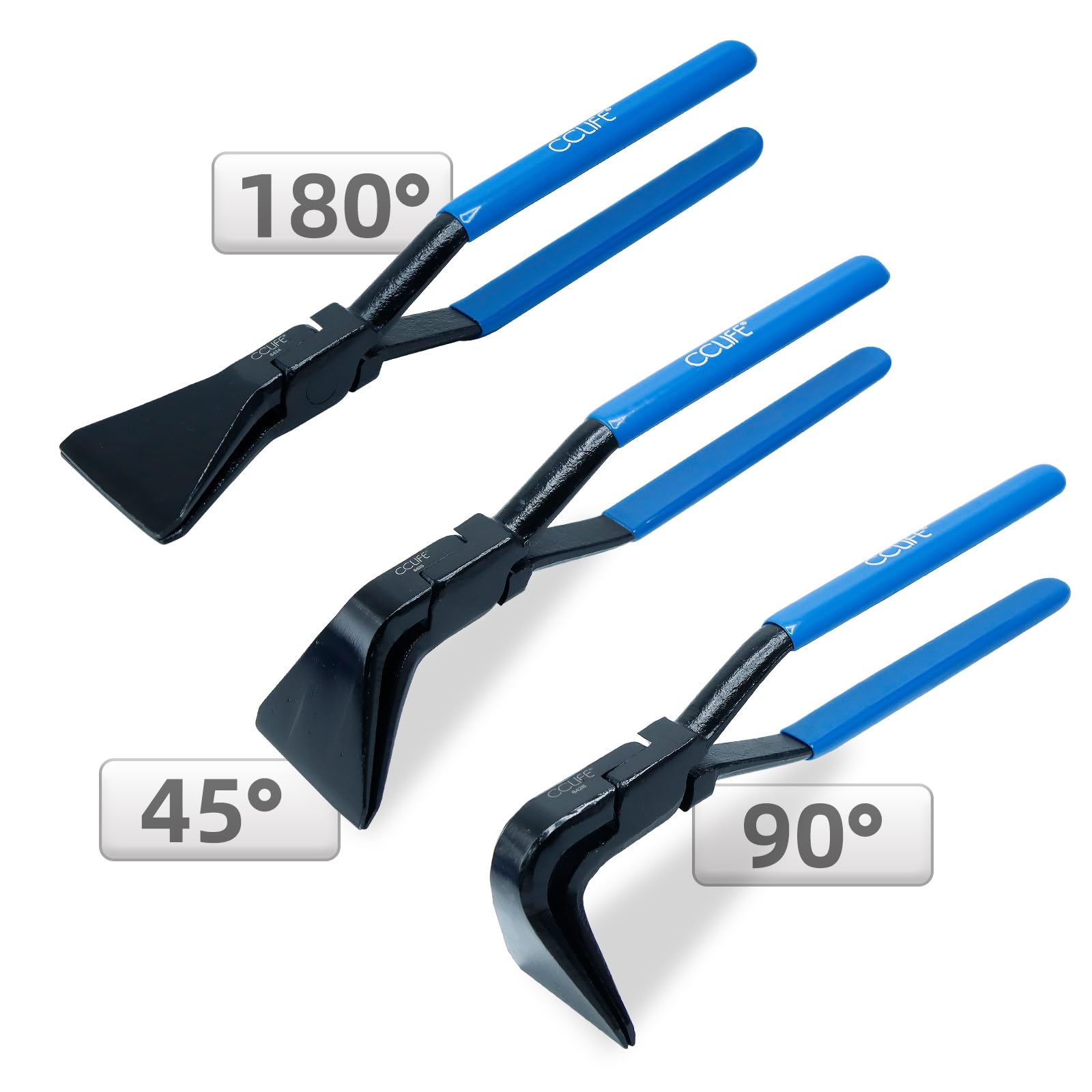 Pinza Piegatrice Set Di 3 Pinze Piegatrici Per Lamiera Pinza Piegatrice Dritta 0&deg;, 45&deg; E 90&deg;, Acciaio Al Carbonio Brunito Nero, Rosso