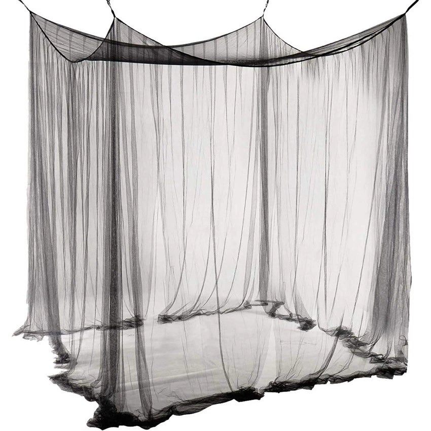 Moustiquaire pour terrasse, très grandes tailles et tissu conçu pour l'extérieur, moustiquaire gazebo, protection contre insectes pour auvent, Noir - 4