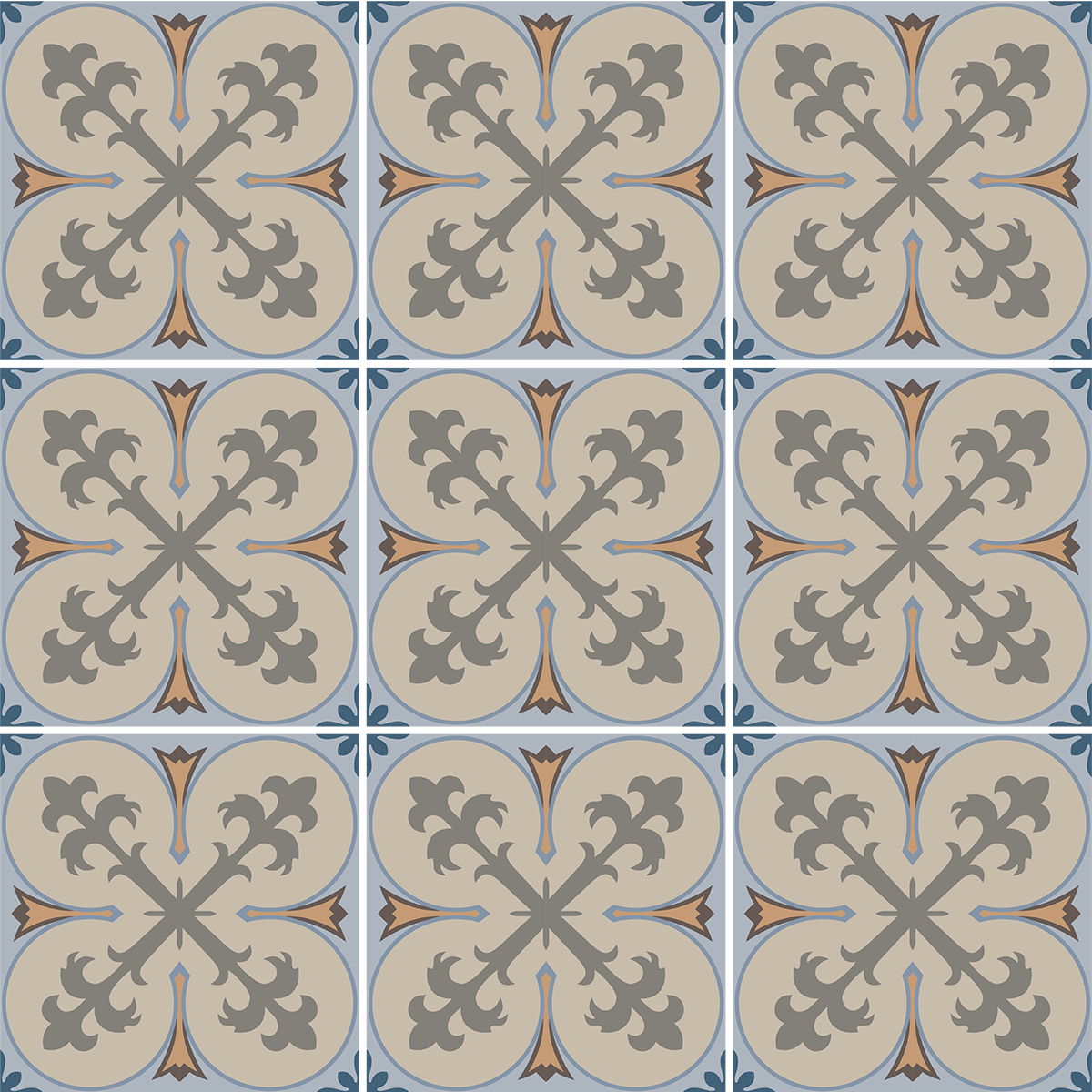 9 adesivi piastrelle di cemento azulejos Lio - Sticker adesivo - adesivi murali - 9stickers15x15cm - 2