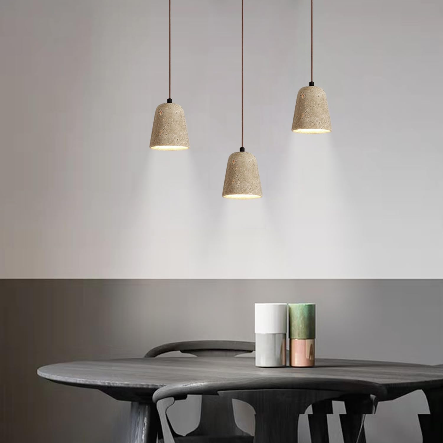 Lampy wiszące z żarówkami, żyrandole LED, lampy sufitowe w stylu vintage, żyrandole nocne, lampy sufitowe, 3 temperatury barwowe, regulowana wysokość - 6