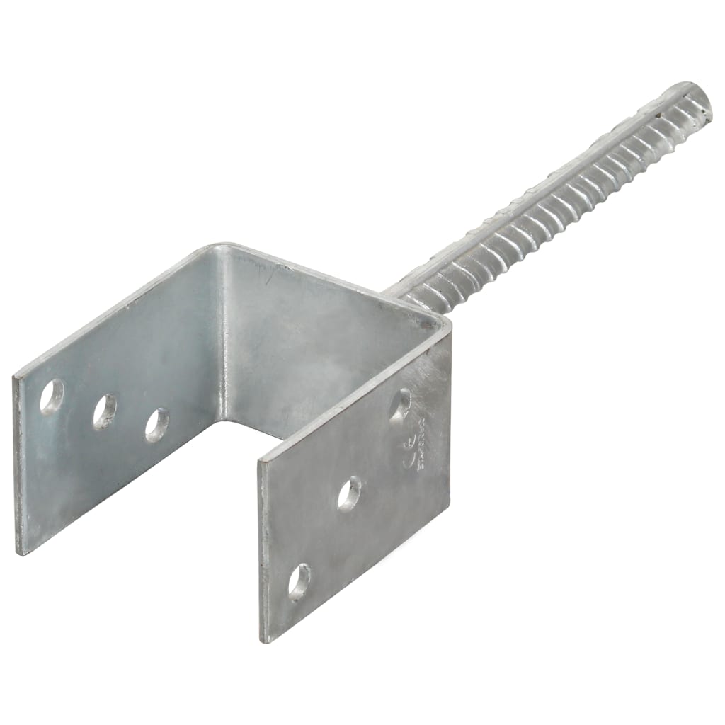 vidaXL Piquets de clôture 6 pcs Argenté 8x6x30 cm Acier galvanisé - 2