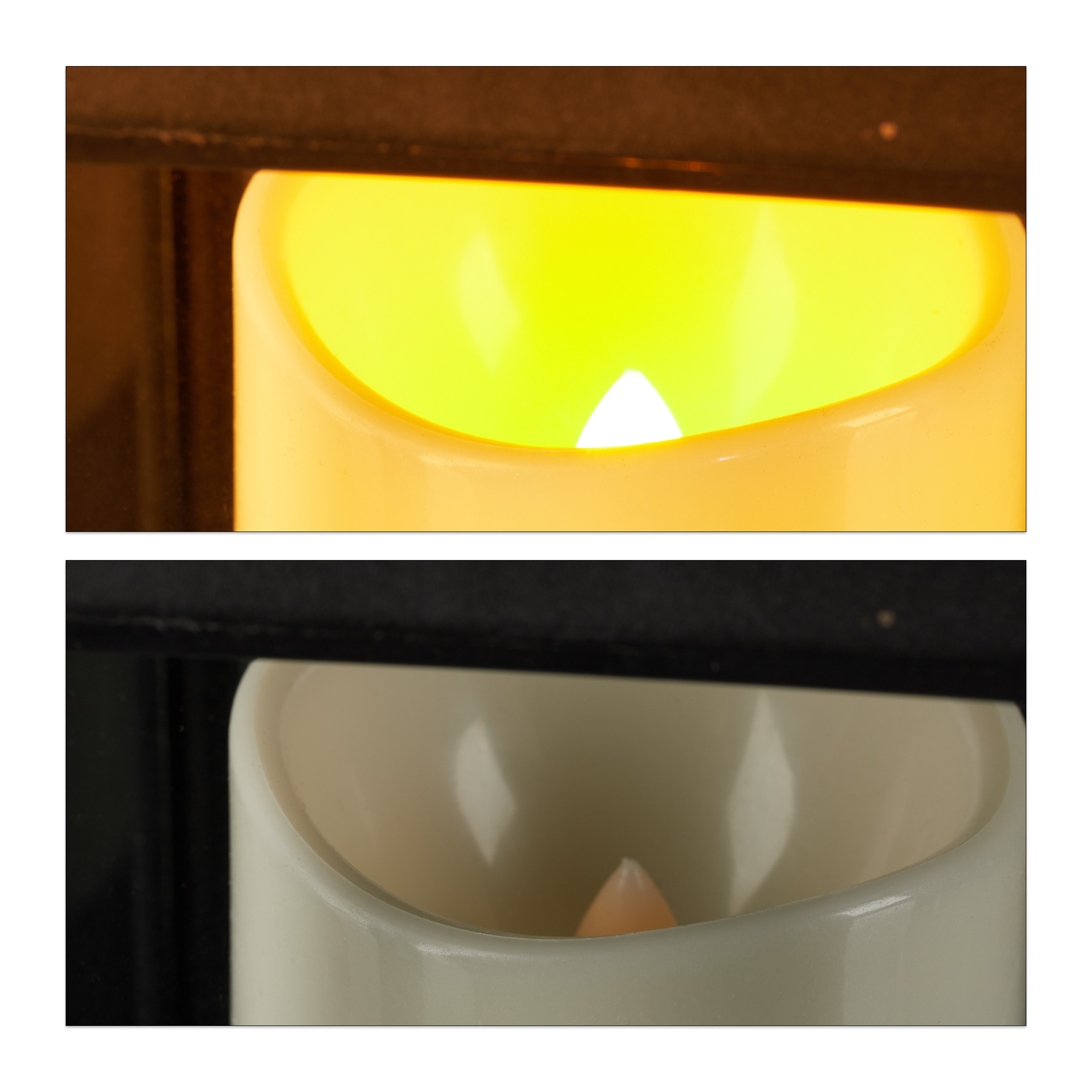 Lanterne LED, lot de 4, Chandelle avec effet flamme, pour extérieur, lanterne nostalgique, H 23 cm, noir - 6