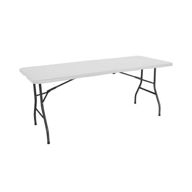 Mesa dobrável retangular de resina 180x70x74cm Mesa externa multiuso, camping, eventos, externo, interno