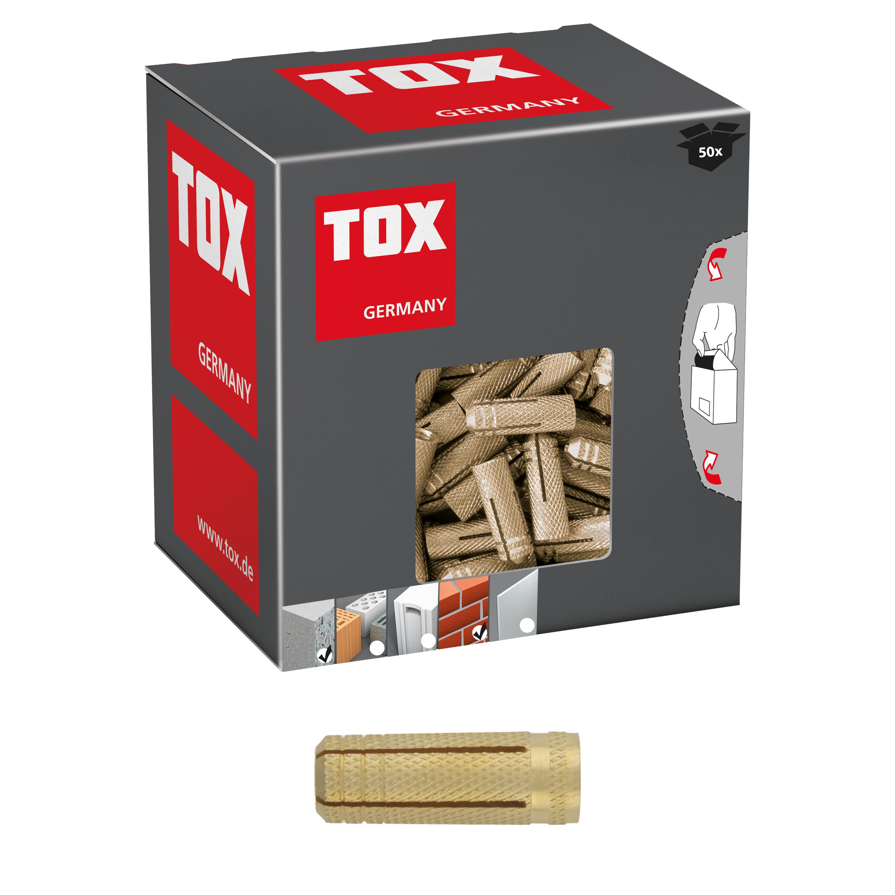 Blíster de 4 tacos metálicos para espacios huecos ACROBAT, 10 x 37 mm, con tornillo MHD-S TOX